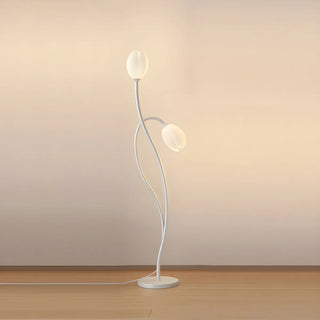 2-Light Bedside Black Tulip-Shaped Metal Floor Lamp Zawala Image - 10