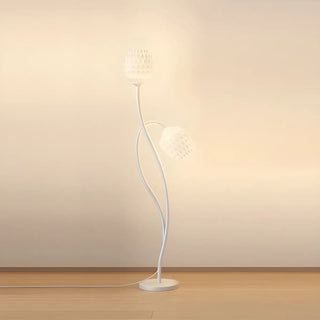 2-Light Bedside Black Tulip-Shaped Metal Floor Lamp Zawala Image - 12