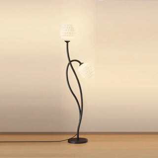 2-Light Bedside Black Tulip-Shaped Metal Floor Lamp Zawala Image - 13
