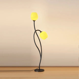 2-Light Bedside Black Tulip-Shaped Metal Floor Lamp Zawala Image - 14