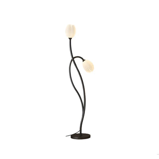 2-Light Bedside Black Tulip-Shaped Metal Floor Lamp Zawala Image - 18