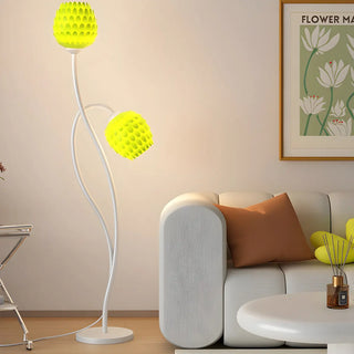 2-Light Bedside Black Tulip-Shaped Metal Floor Lamp Zawala Image - 5