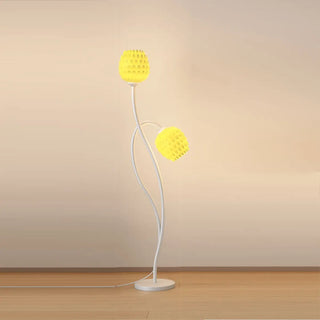 2-Light Bedside Black Tulip-Shaped Metal Floor Lamp Zawala Image - 7