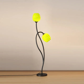 2-Light Bedside Black Tulip-Shaped Metal Floor Lamp Zawala Image - 9