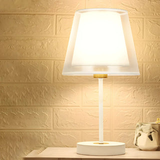 Modern Elegant Double Fabric Shade Iron Table Lamp Zawala Image - 3