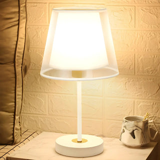 Modern Elegant Double Fabric Shade Iron Table Lamp Zawala Image - 4