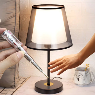 Modern Elegant Double Fabric Shade Iron Table Lamp Zawala Image - 5