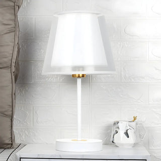 Modern Elegant Double Fabric Shade Iron Table Lamp Zawala Image - 7