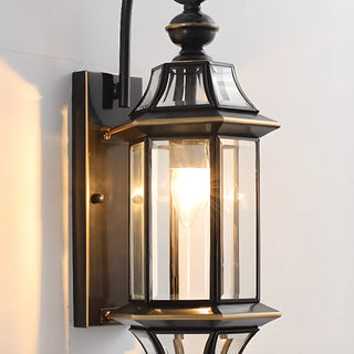 Vintage Black Glass LED Exterior Wall Lantern Light Zawala Image - 10