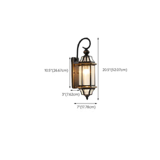 Vintage Black Glass LED Exterior Wall Lantern Light Zawala #size