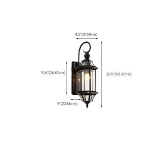 Vintage Black Glass LED Exterior Wall Lantern Light Zawala Image - 13