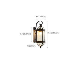 Vintage Black Glass LED Exterior Wall Lantern Light Zawala Image - 14