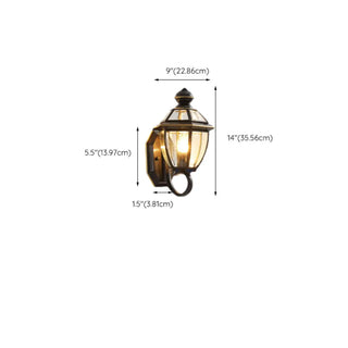 Vintage Black Glass LED Exterior Wall Lantern Light Zawala Image - 16