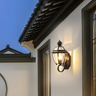 Vintage Black Glass LED Exterior Wall Lantern Light Zawala Image - 3