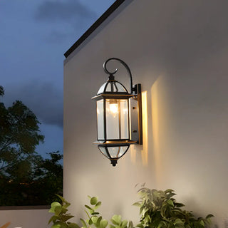 Vintage Black Glass LED Exterior Wall Lantern Light Zawala Image - 4