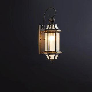 Vintage Black Glass LED Exterior Wall Lantern Light Zawala Image - 5