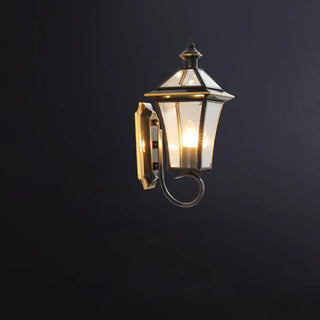 Vintage Black Glass LED Exterior Wall Lantern Light Zawala Image - 8