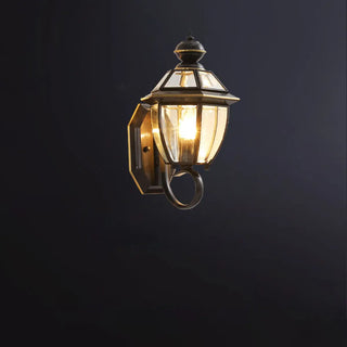 Vintage Black Glass LED Exterior Wall Lantern Light Zawala Image - 9