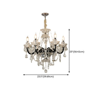 ZOWALA - Victorian Candelabra Crystal Living Room Black Chandelier #size