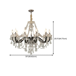 ZOWALA - Victorian Candelabra Crystal Living Room Black Chandelier Image - 13
