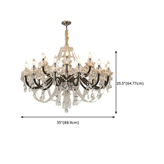 ZOWALA - Victorian Candelabra Crystal Living Room Black Chandelier Image - 14
