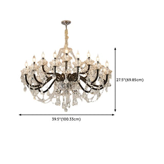 ZOWALA - Victorian Candelabra Crystal Living Room Black Chandelier Image - 15
