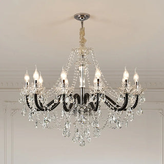 ZOWALA - Victorian Candelabra Crystal Living Room Black Chandelier Image - 5