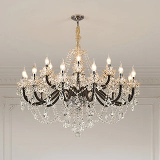 ZOWALA - Victorian Candelabra Crystal Living Room Black Chandelier Image - 6