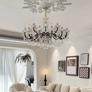 ZOWALA - Victorian Candelabra Crystal Living Room Black Chandelier Image - 3
