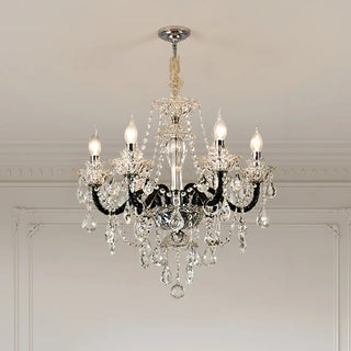 ZOWALA - Victorian Candelabra Crystal Living Room Black Chandelier Image - 4