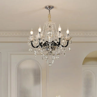 ZOWALA - Victorian Candelabra Crystal Living Room Black Chandelier Image - 10