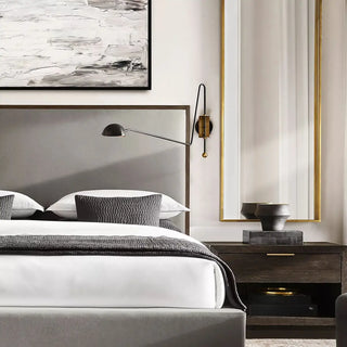 ZOWALA - Modern Dome Bedroom LED Swing Arm Wall Sconce Image - 1