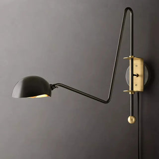 ZOWALA - Modern Dome Bedroom LED Swing Arm Wall Sconce Image - 5