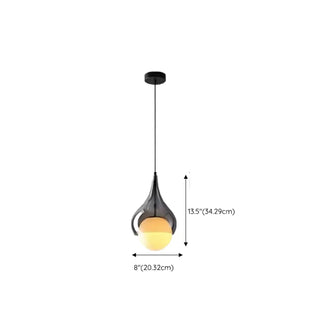 ZOWALA - Elegant Dining Room Glass Globe Teardrop Pendant Light #size