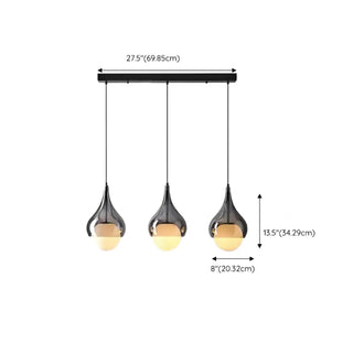 ZOWALA - Elegant Dining Room Glass Globe Teardrop Pendant Light Image - 11