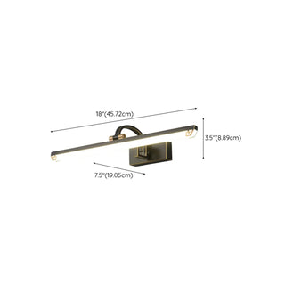 Elegant Black Rectangular Bathroom Vanity Light  Zawala #size
