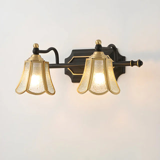 Elegant Crystal Bell Shade Brass Wall Vanity Light Zawala Image - 3