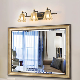 Elegant Crystal Bell Shade Brass Wall Vanity Light Zawala Image - 2