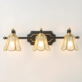 Elegant Crystal Bell Shade Brass Wall Vanity Light Zawala Image - 4