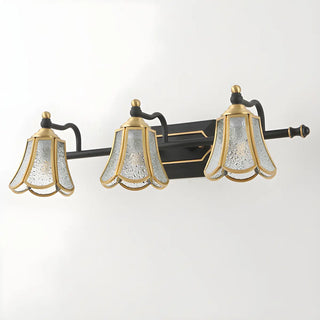 Elegant Crystal Bell Shade Brass Wall Vanity Light Zawala Image - 7