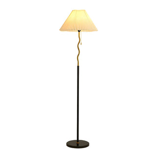 Elegant Wavy Pole Floor Lamp with Pleated Shade Zawala Image - 11