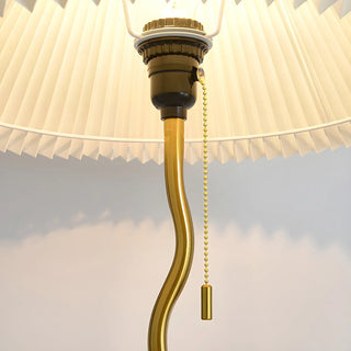 Elegant Wavy Pole Floor Lamp with Pleated Shade Zawala Image - 6