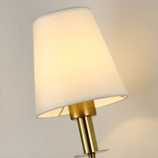 Elegant White Fabric Shade Bathroom Vanity Light Zawala Image - 10