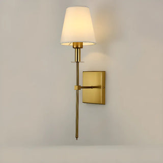 Elegant White Fabric Shade Bathroom Vanity Light Zawala Image - 6