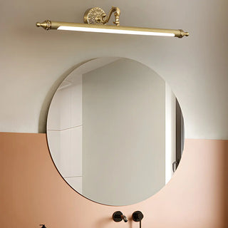 Elegant Simple Gold Linear Brass Mirror Vanity Light Zawala Image - 1