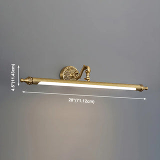 Elegant Simple Gold Linear Brass Mirror Vanity Light Zawala #size