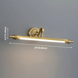 Elegant Simple Gold Linear Brass Mirror Vanity Light Zawala Image - 17
