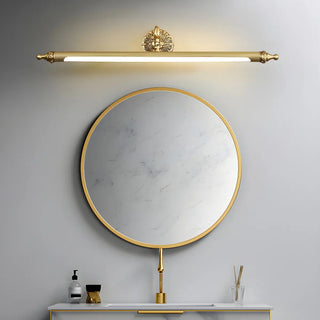 Elegant Simple Gold Linear Brass Mirror Vanity Light Zawala Image - 3
