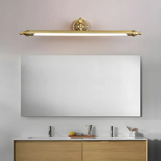 Elegant Simple Gold Linear Brass Mirror Vanity Light Zawala Image - 4