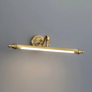 Elegant Simple Gold Linear Brass Mirror Vanity Light Zawala Image - 9